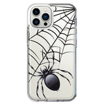 Apple iPhone 12 Pro Max Creepy Black Spider Web Halloween Horror Spooky Hybrid Protective Phone Case Cover