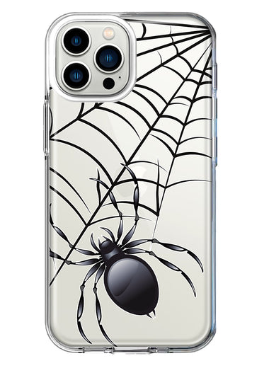 Apple iPhone 11 Pro Max Creepy Black Spider Web Halloween Horror Spooky Hybrid Protective Phone Case Cover