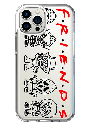 Apple iPhone 12 Pro Cute Halloween Spooky Horror Scary Characters Friends Hybrid Protective Phone Case Cover