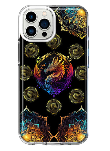 Apple iPhone 11 Pro Mandala Geometry Abstract Dragon Pattern Hybrid Protective Phone Case Cover