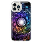 Apple iPhone 12 Pro Max Mandala Geometry Abstract Galaxy Pattern Hybrid Protective Phone Case Cover