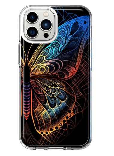 Apple iPhone 11 Pro Mandala Geometry Abstract Butterfly Pattern Hybrid Protective Phone Case Cover