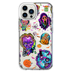 Apple iPhone 12 Pro Max Cute Halloween Spooky Horror Scary Neon Characters Hybrid Protective Phone Case Cover