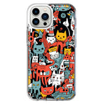 Apple iPhone 12 Pro Max Psychedelic Cute Cats Friends Pop Art Hybrid Protective Phone Case Cover