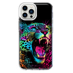 Apple iPhone 11 Pro Neon Rainbow Glow Colorful Leopard Hybrid Protective Phone Case Cover