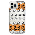 Apple iPhone 12 Pro Max Halloween Spooky Horror Scary Jack O Lantern Pumpkins Hybrid Protective Phone Case Cover