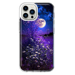 Apple iPhone 12 Pro Max Spring Moon Night Lavender Flowers Floral Hybrid Protective Phone Case Cover