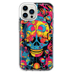 Apple iPhone 12 Pro Max Psychedelic Trippy Death Skull Pop Art Hybrid Protective Phone Case Cover