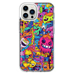 Apple iPhone 12 Pro Max Psychedelic Trippy Happy Characters Pop Art Hybrid Protective Phone Case Cover