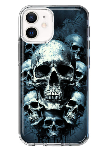 Apple iPhone 12 Mini Graveyard Death Dream Skulls Double Layer Phone Case Cover