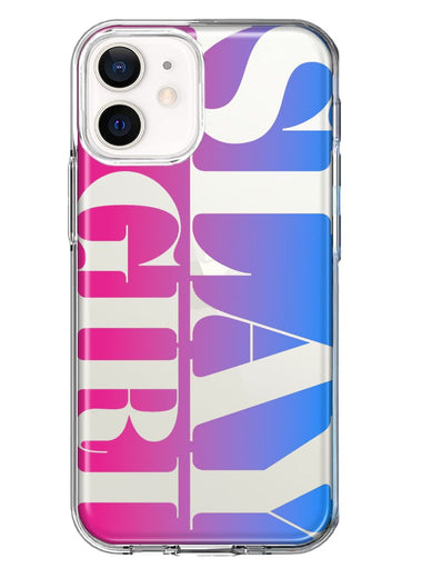Apple iPhone 11 Pink Blue Clear Funny Text Quote Slay Girl Hybrid Protective Phone Case Cover
