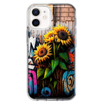 Apple iPhone 12 Mini Sunflowers Graffiti Painting Art Hybrid Protective Phone Case Cover