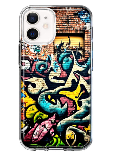 Apple iPhone 12 Mini Urban Graffiti Wall Art Painting Hybrid Protective Phone Case Cover