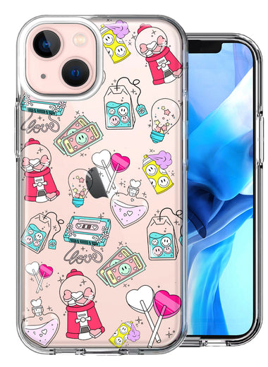 Apple iPhone 13 Mini Valentine's Day Candy Feels like Love Hearts Double Layer Phone Case Cover