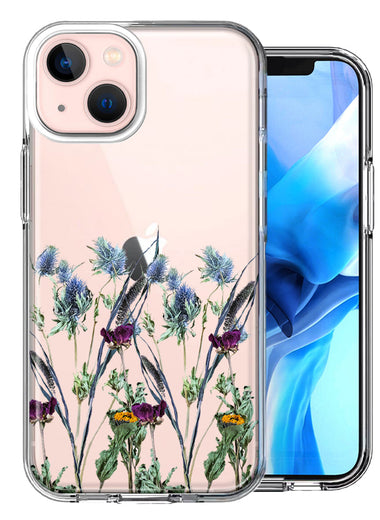 Apple iPhone 14 Plus Country Dried Flowers Design Double Layer Phone Case Cover
