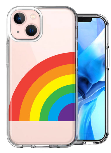 Apple iPhone 13 Mini Just Rainbow Design Double Layer Phone Case Cover