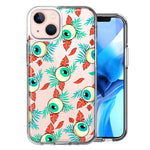 Apple iPhone 13 Halloween Tropical Eyeballs Design Double Layer Phone Case Cover