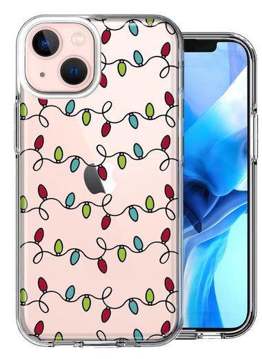 Apple iPhone 14 Plus Vintage Christmas String lights Design Double Layer Phone Case Cover
