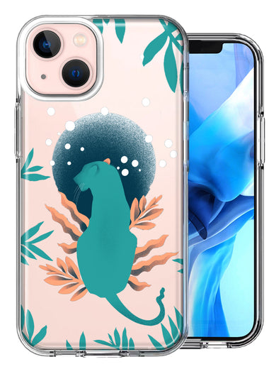 Apple iPhone 13 Moon Jaguar Design Double Layer Phone Case Cover