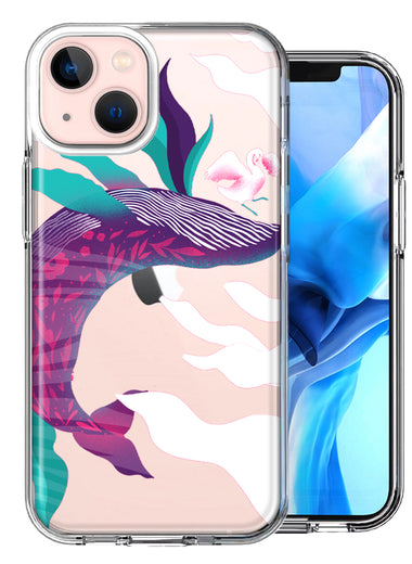 Apple iPhone 13 Mystic Floral Whale Design Double Layer Phone Case Cover