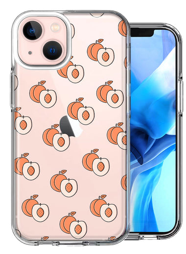 Apple iPhone 13 Mini Polkadot Peaches Design Double Layer Phone Case Cover