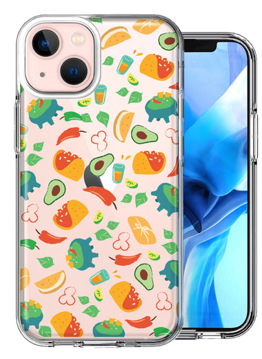 Apple iPhone 13 Mini Tacos and Guac Design Double Layer Phone Case Cover