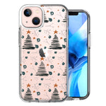 Apple iPhone 13 Christmas Tree Scribbles Design Double Layer Phone Case Cover