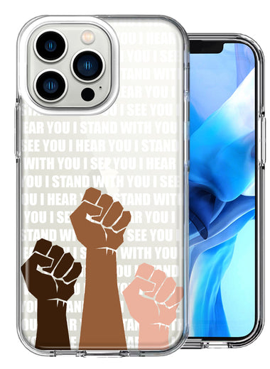 Apple iPhone 13 Pro BLM Equality Stand With You Double Layer Phone Case Cover