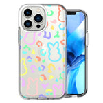 Apple iPhone 13 Pro Leopard Easter Bunny Candy Colorful Rainbow Double Layer Phone Case Cover