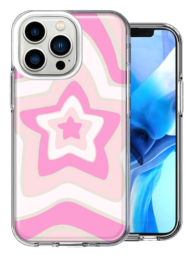 Apple iPhone 13 Pro Pink Bubble Gum Endless Stars Design Double Layer Phone Case Cover