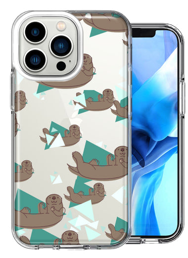 Apple iPhone 13 Pro Cute Otter Design Double Layer Phone Case Cover