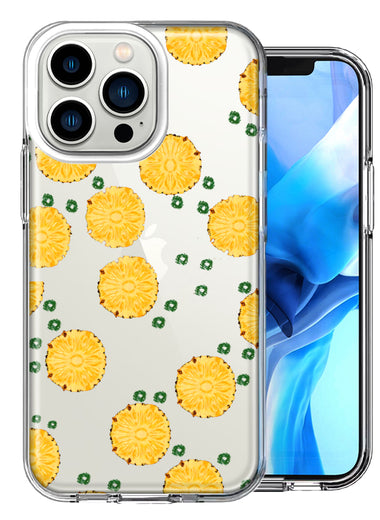 Apple iPhone 13 Pro Polkadots Pineapples Design Double Layer Phone Case Cover