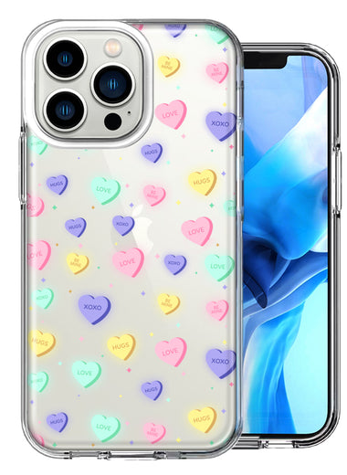Apple iPhone 13 Pro Valentine's Day Heart Candies Design Double Layer Phone Case Cover