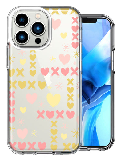 Apple iPhone 13 Pro XOXO Hearts Love Design Double Layer Phone Case Cover