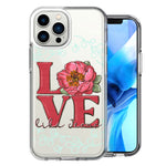 Apple iPhone 14 Pro Love Like Jesus Flower Text Christian Design Double Layer Phone Case Cover