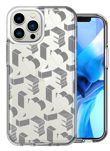 Apple iPhone 13 Pro Max 3D Love Letters Hearts Valentine's Day Double Layer Phone Case Cover