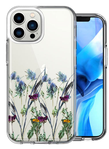Apple iPhone 13 Pro Max Country Dried Flowers Design Double Layer Phone Case Cover