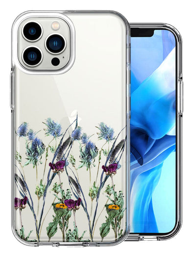 Apple iPhone 14 Pro Country Dried Flowers Design Double Layer Phone Case Cover