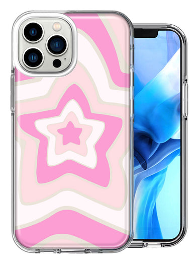 Apple iPhone 13 Pro Max Pink Bubble Gum Endless Stars Design Double Layer Phone Case Cover
