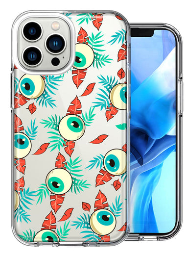 Apple iPhone 13 Pro Max Halloween Tropical Eyeballs Design Double Layer Phone Case Cover