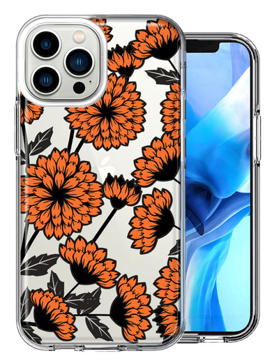 Apple iPhone 13 Pro Max Chrysanthemum Flowers Design Double Layer Phone Case Cover