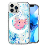Apple iPhone 14 Pro Max Pink Axolotl Moon Design Double Layer Phone Case Cover