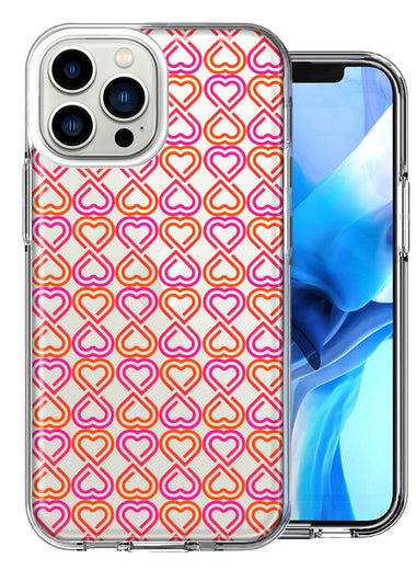 Apple iPhone 13 Pro Max Infinity Hearts Design Double Layer Phone Case Cover