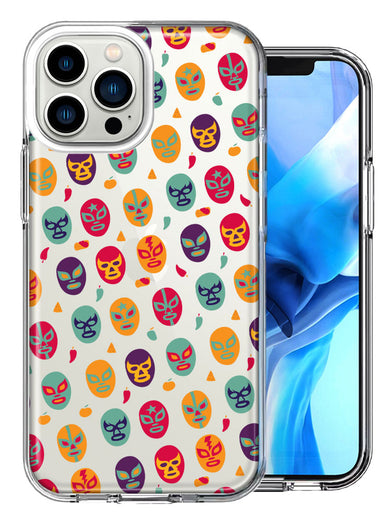 Apple iPhone 13 Pro Max Lucha Libre Masks Design Double Layer Phone Case Cover