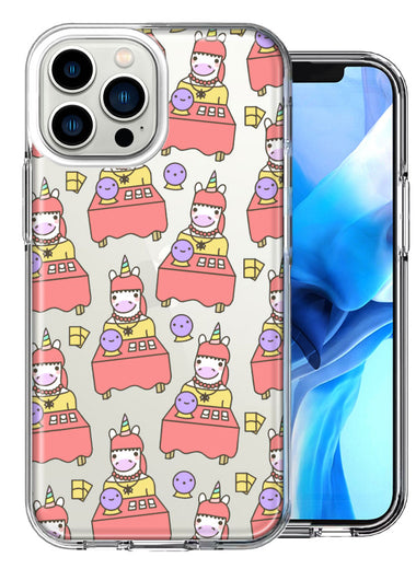 Apple iPhone 13 Pro Max Psychic Reading Unicorn Design Double Layer Phone Case Cover