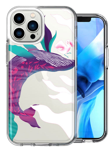 Apple iPhone 13 Pro Max Mystic Floral Whale Design Double Layer Phone Case Cover