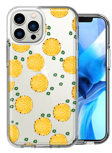 Apple iPhone 13 Pro Max Polkadots Pineapples Design Double Layer Phone Case Cover