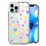 Apple iPhone 14 Pro Valentine's Day Heart Candies Design Double Layer Phone Case Cover