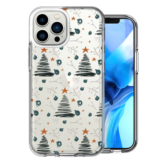 Apple iPhone 14 Pro Max Christmas Tree Scribbles Design Double Layer Phone Case Cover