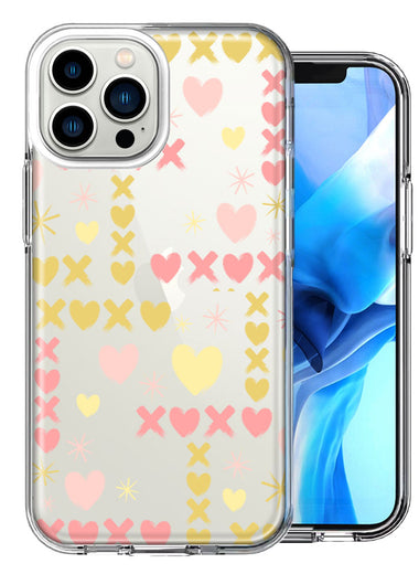 Apple iPhone 13 Pro Max XOXO Hearts Love Design Double Layer Phone Case Cover